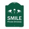 Signmission Smile Private Driveway With Video Surveillance Camera Graphics Aluminum Sign, 24" H, GW-1824-9753 A-DES-GW-1824-9753 - alternate 1